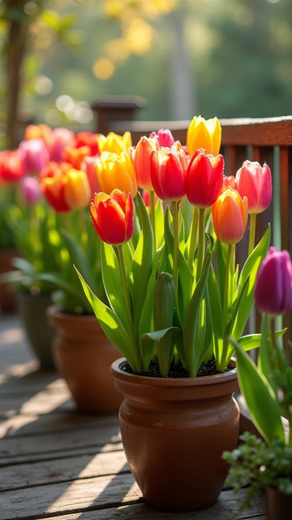 vibrant tulip container gardens