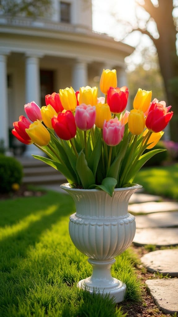 vibrant tulip front yard