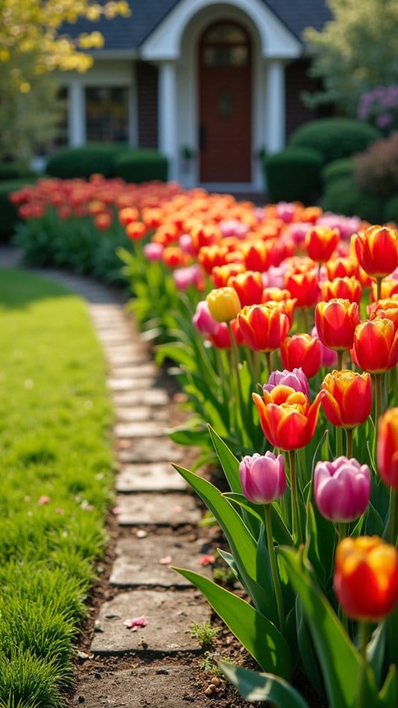 vibrant tulip pathway charm