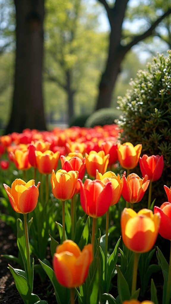 vibrant tulips enhance landscapes