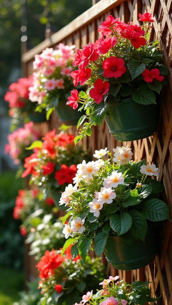 vibrant vertical begonia display