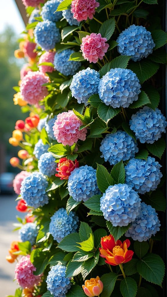 vibrant vertical garden display