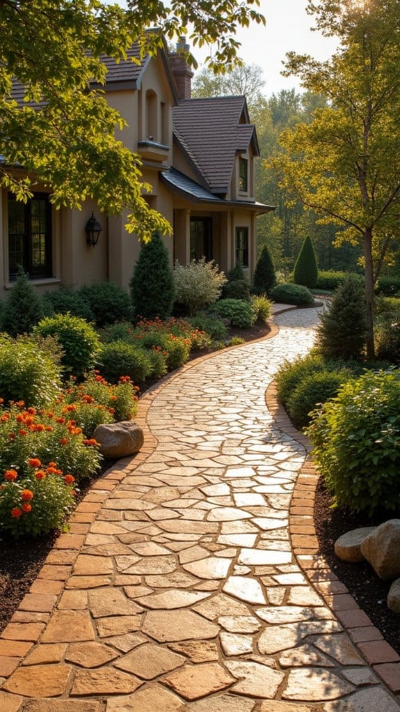 warm inviting flagstone entrance
