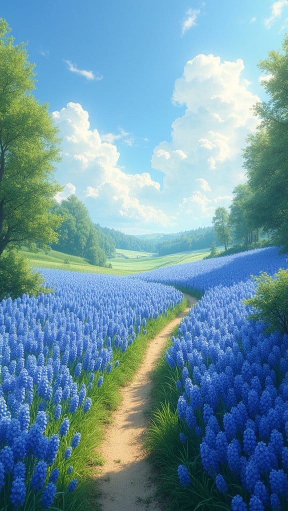 whimsical blue flax fields