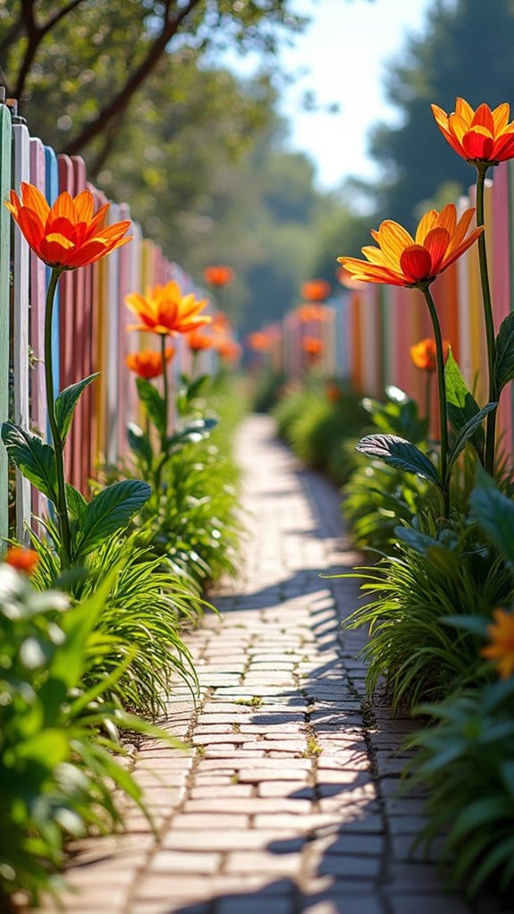 whimsical garden flower sculptures