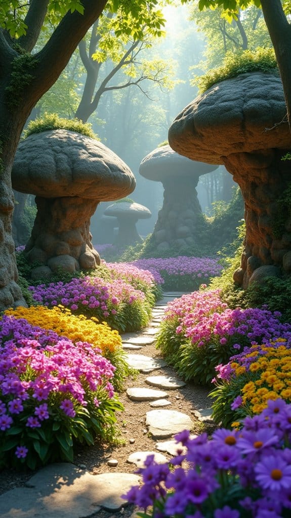 whimsical rock garden features