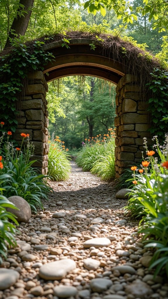 whimsical rustic garden bridge