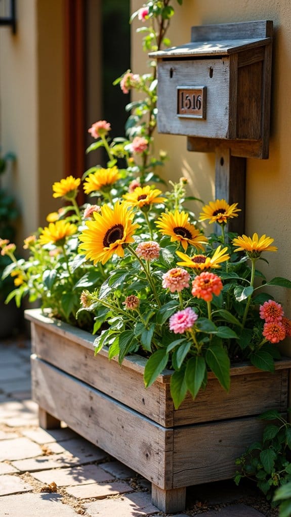 whimsical rustic wooden planters