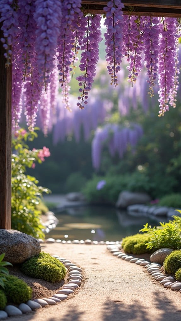 wisteria blooms enhance tranquility
