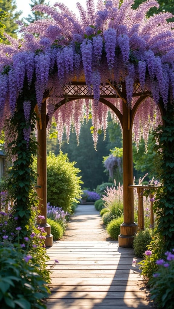 wisteria covered gathering space
