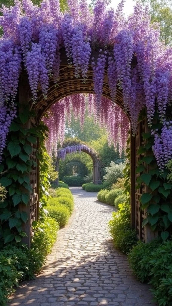 wisteria covered romantic entrance