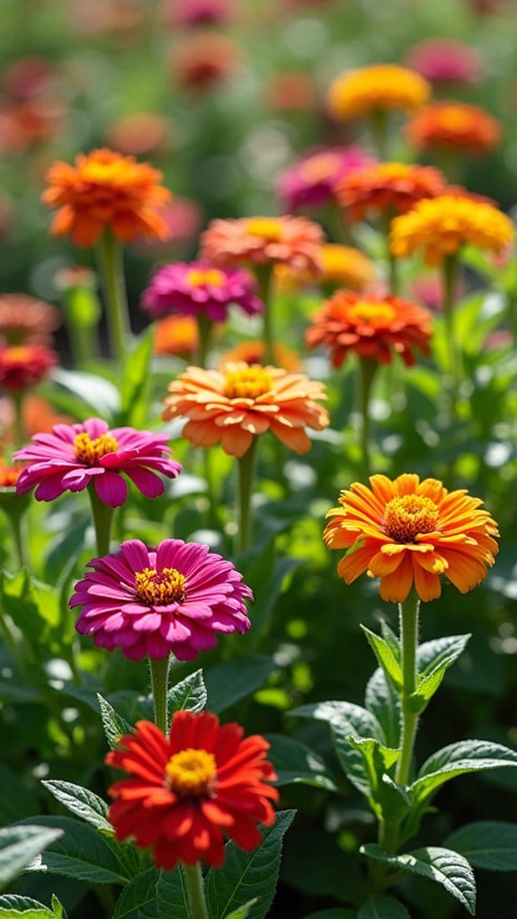 zinnias enhance vegetable gardens