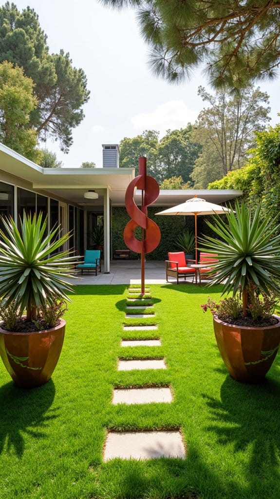 art pieces enhance gardens