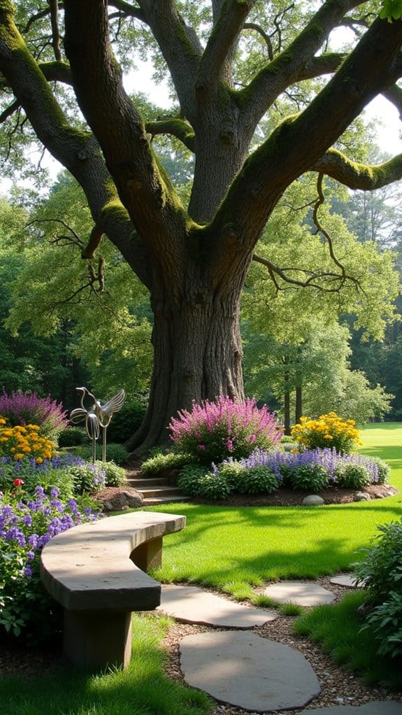 artful retreat with sculptures