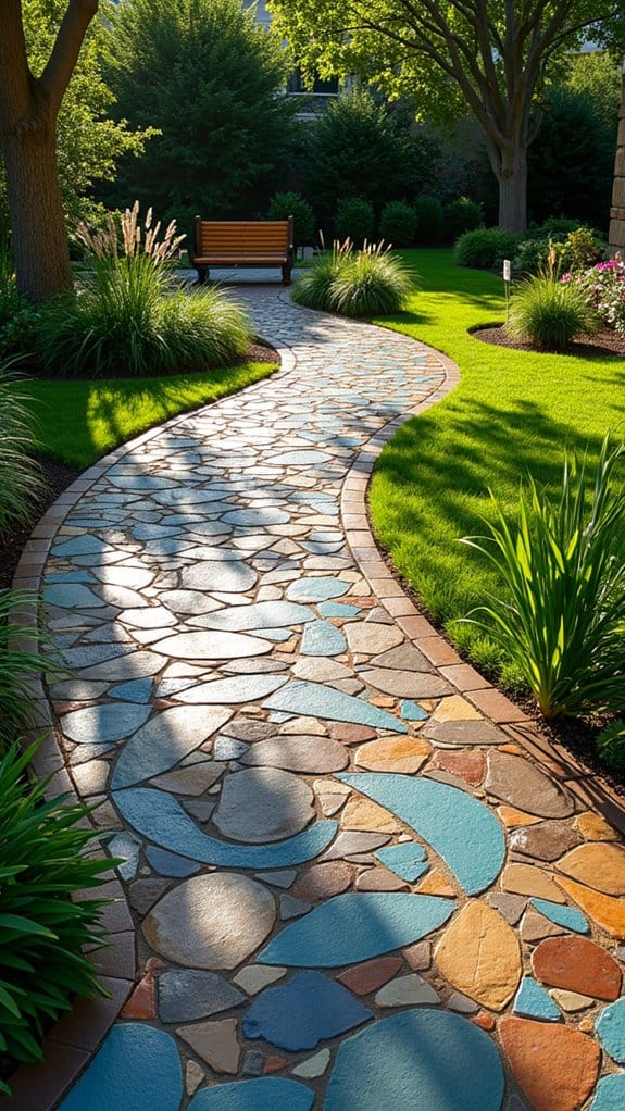 artistic pathway design stones