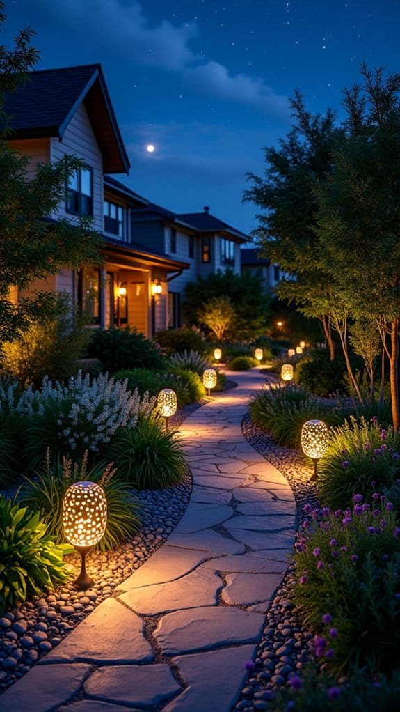 artistic whimsical path lights