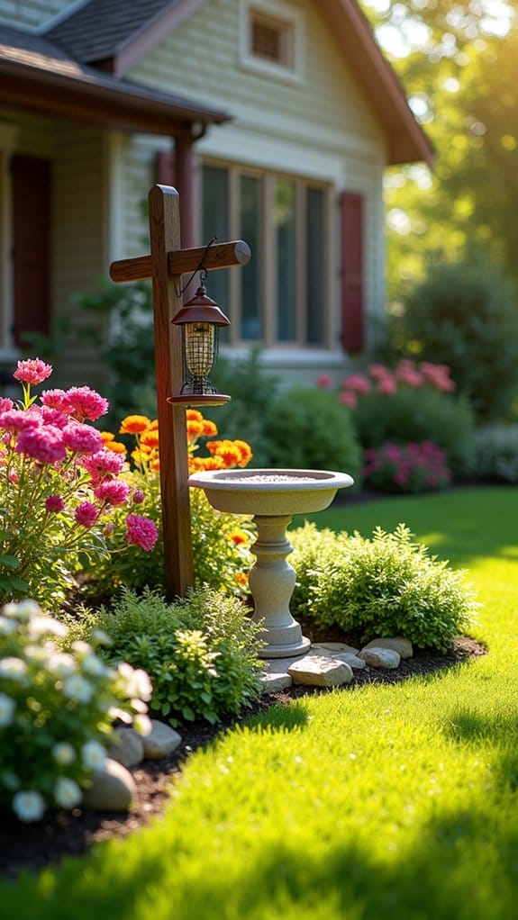 bird feeders and baths