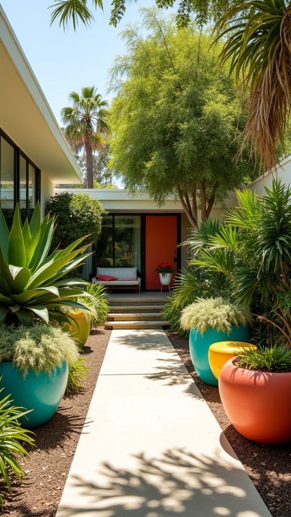 bold colorful geometric planters