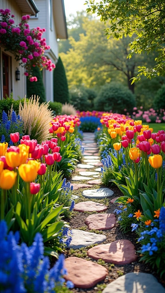 bold flower color blocks