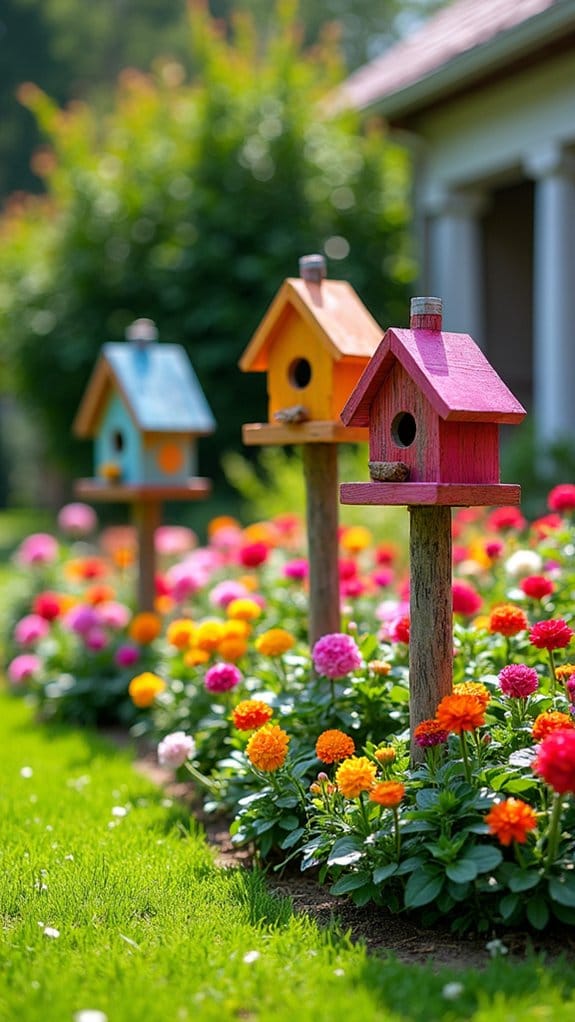 charming birdhouses and feeders