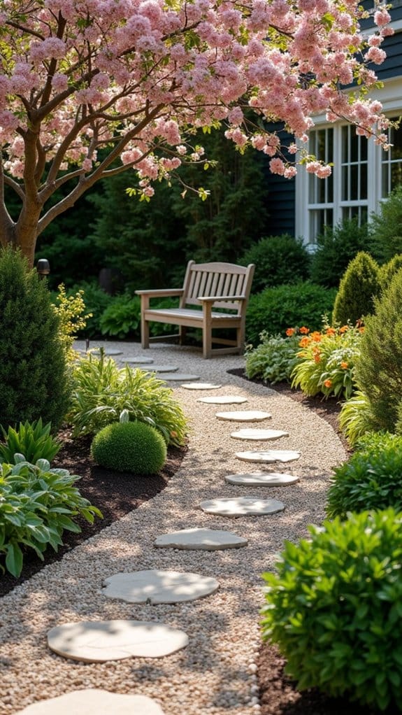 charming pea gravel pathways