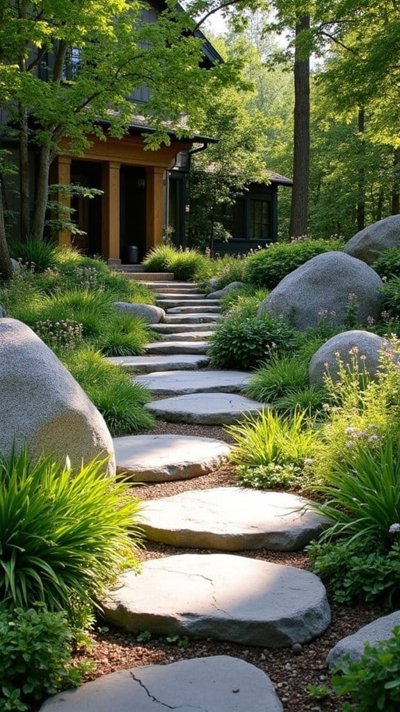 charming rock pathways invite exploration