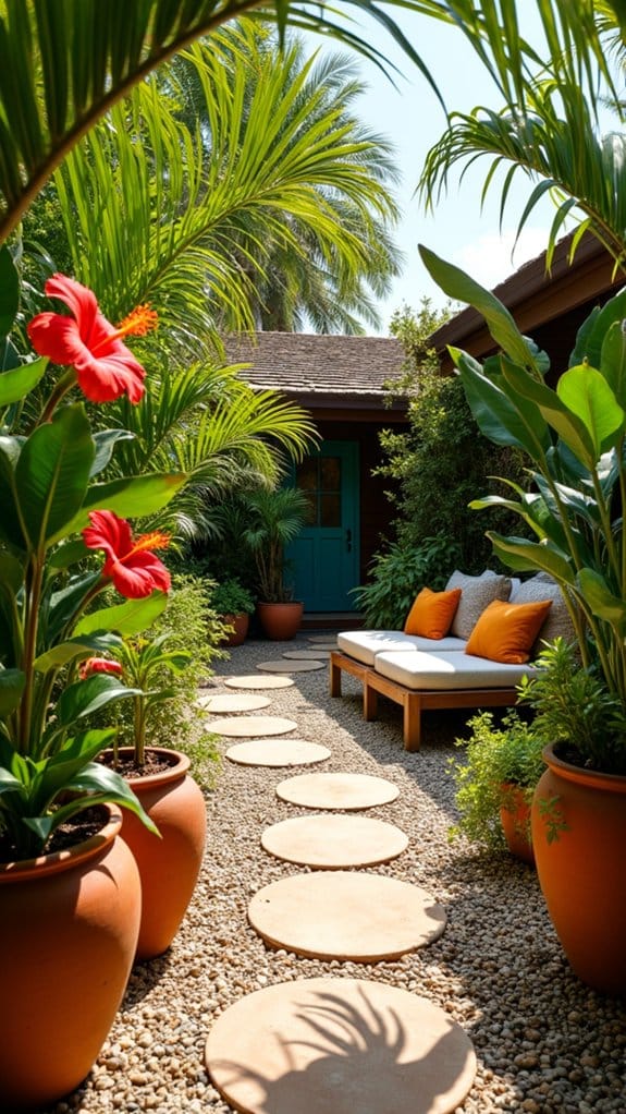 charming tropical terracotta arrangement