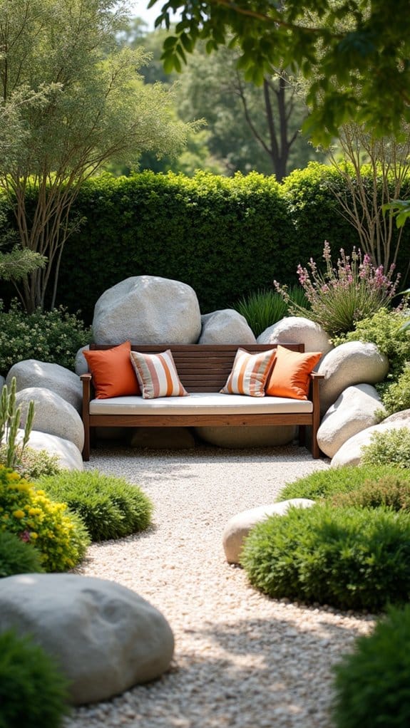 charming white rock seating