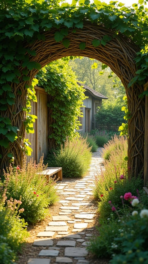 climbing vines on trellises