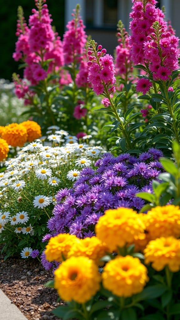 color themed plant arrangements