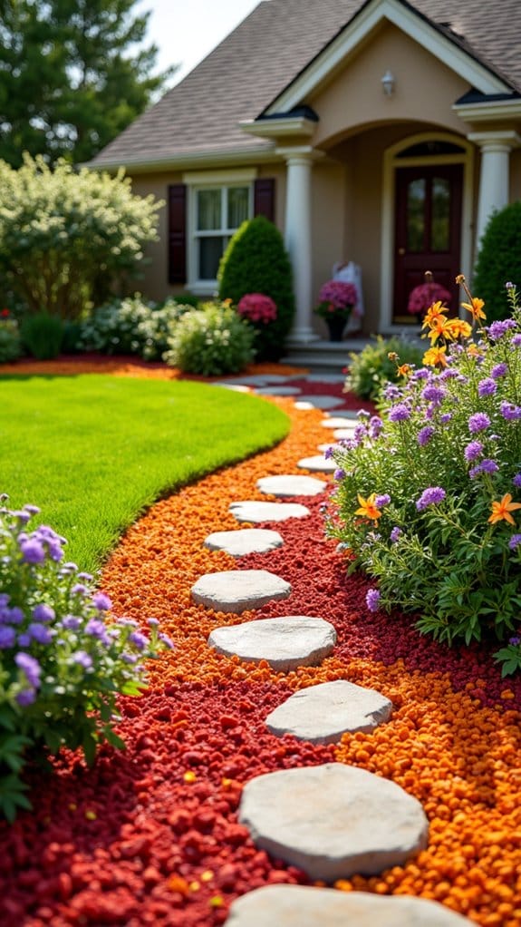 colorful mulch enhances gardens