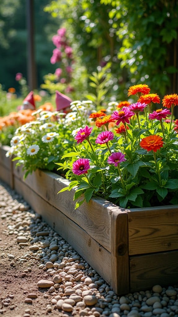 colorful raised garden beds