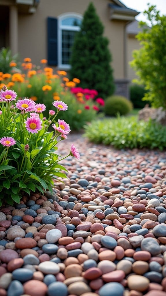 colorful river rock enhancement