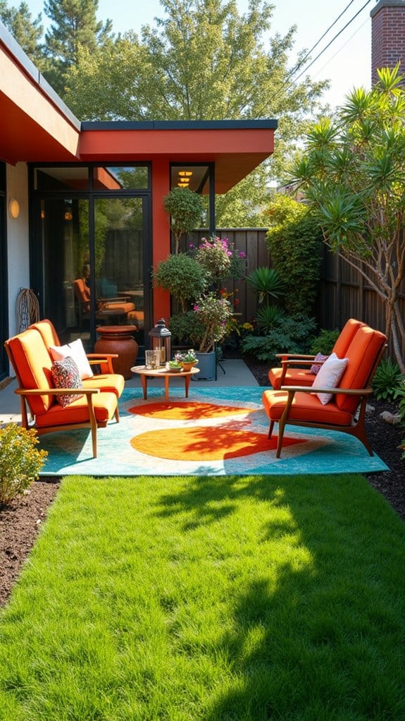 colorful rugs enhance outdoor spaces