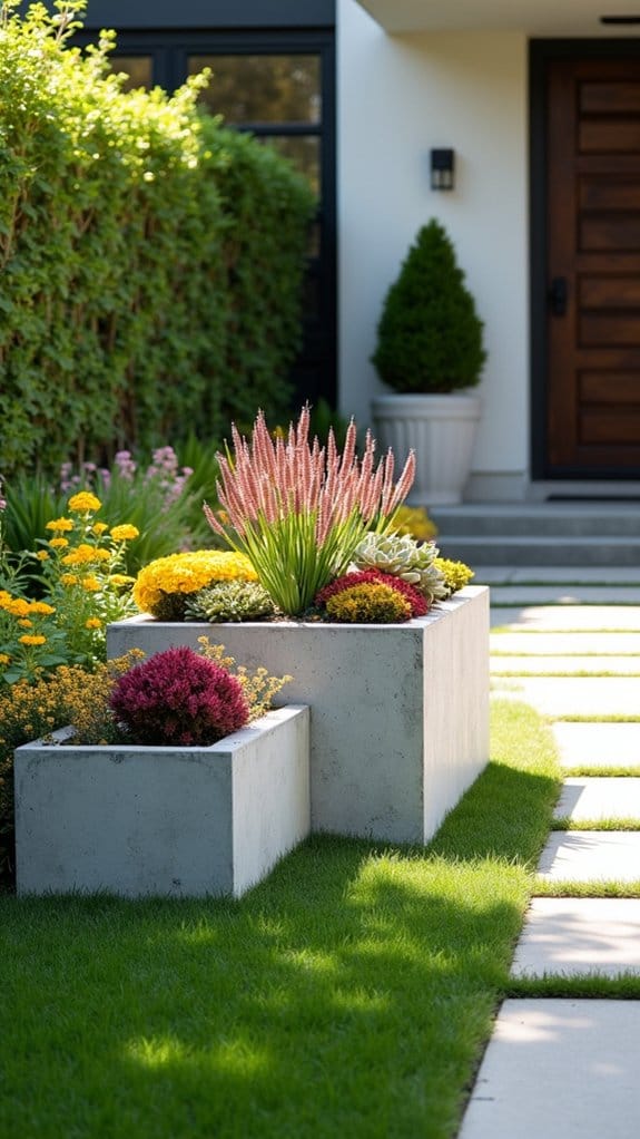 concrete planters enhance aesthetics