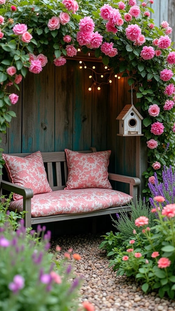 cozy garden seating nook