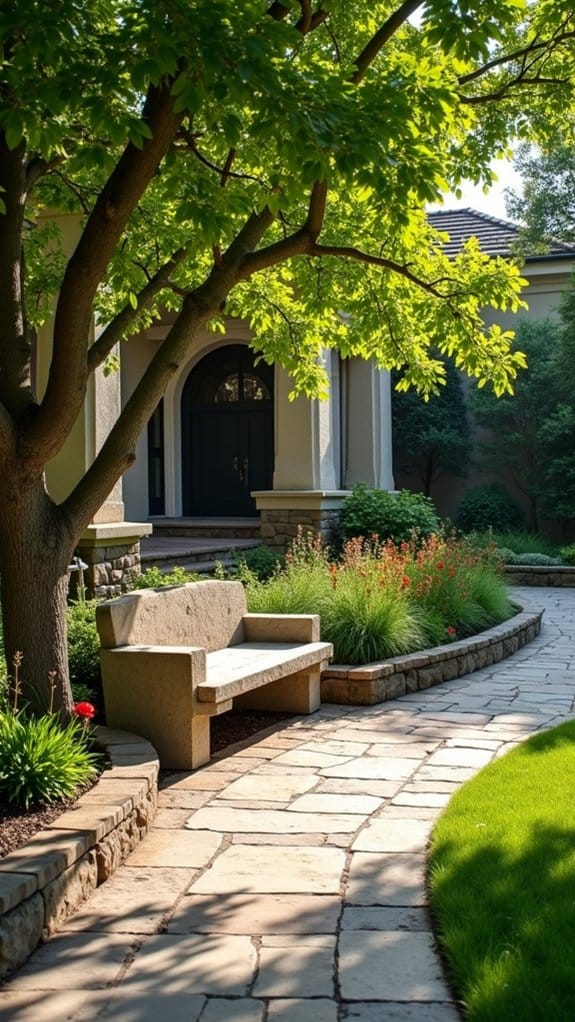cozy stone bench border