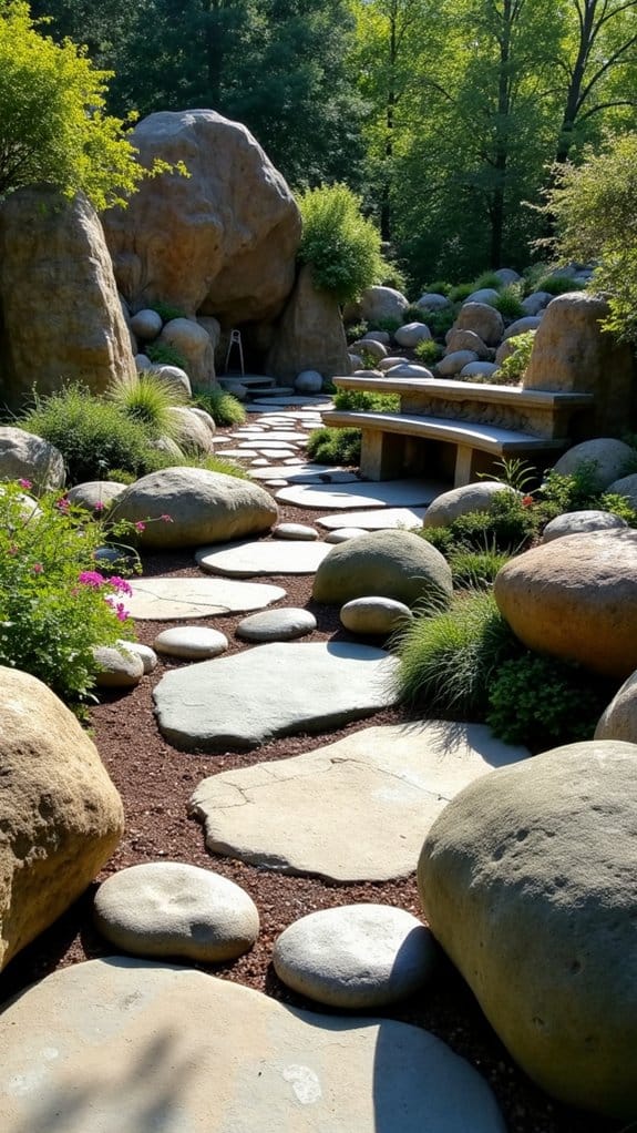 creative rock art landscaping