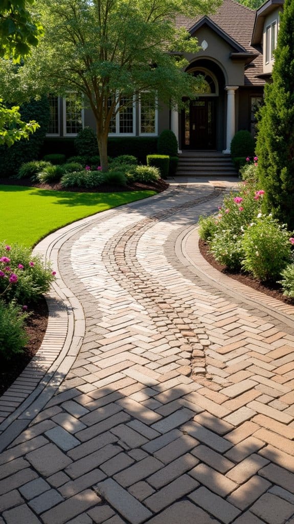 decorative inlays enhance driveways