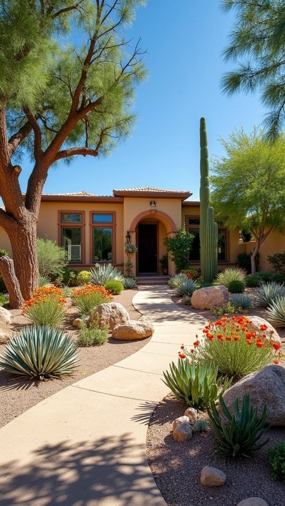 desert trees provide shade
