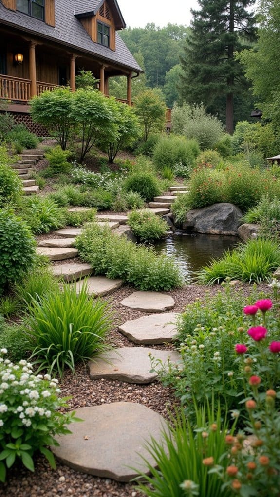 eco friendly sloped garden design