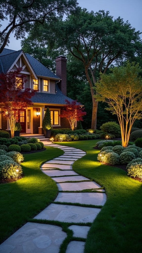 elegant evening outdoor lighting