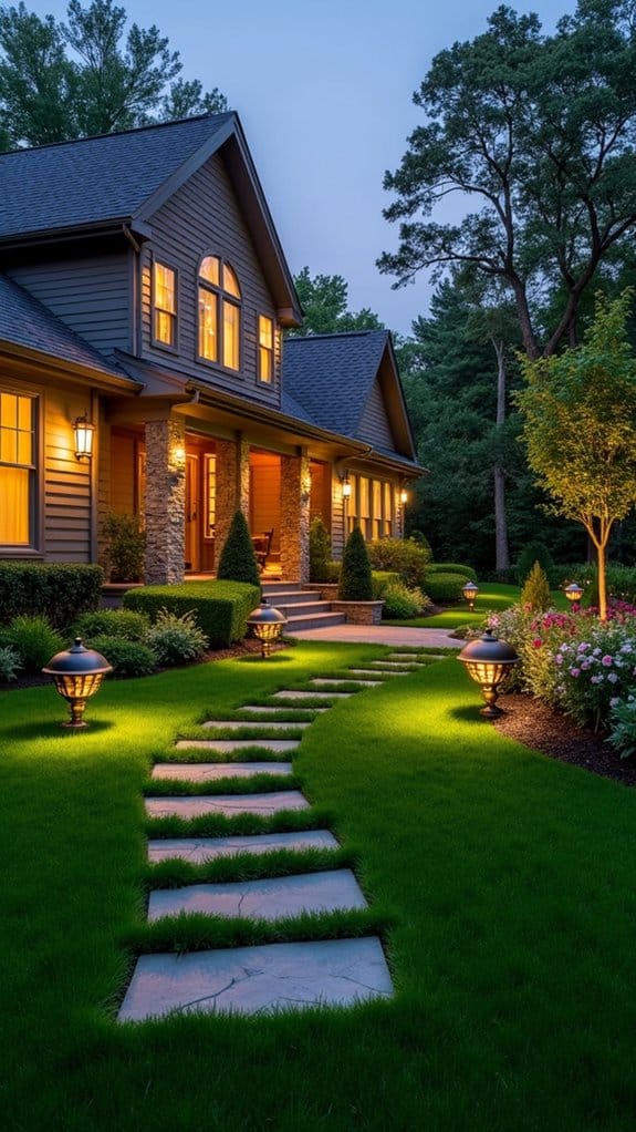 elegant garden lighting installation