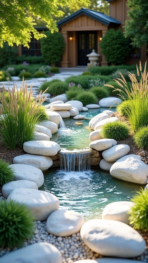 elegant white rock waterfall