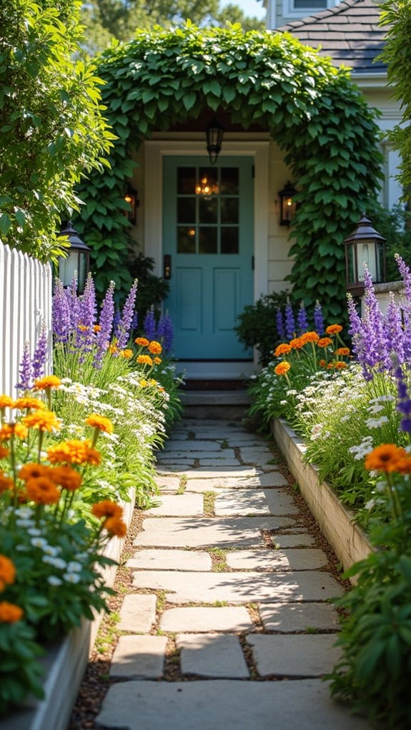 fragrant flowers enhance entryway