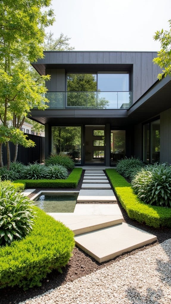 geometric minimalist plant beds