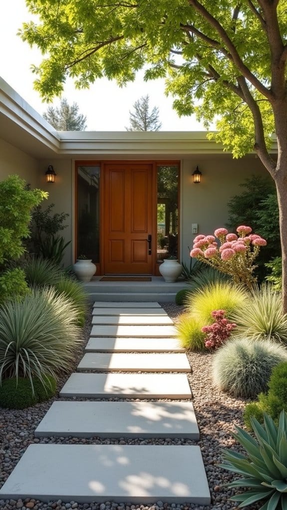 geometric pathways enhance landscaping