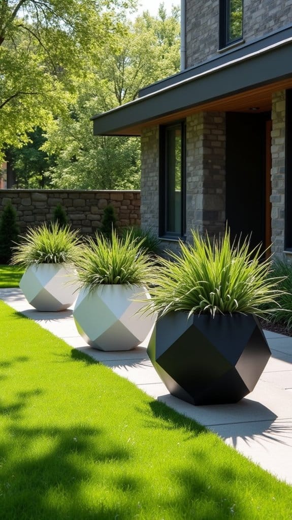 geometric planters enhance design