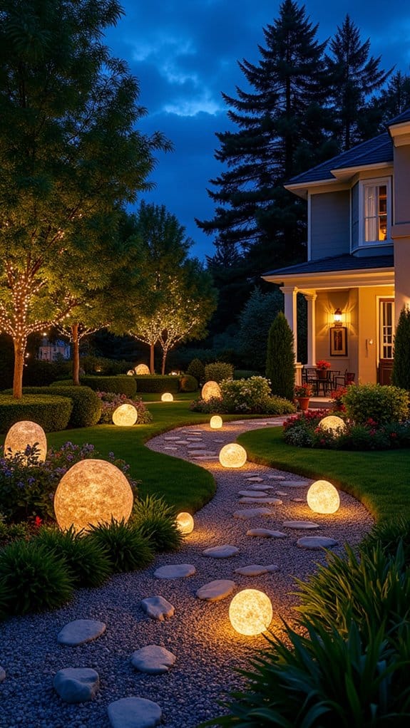 glowing boulders enhance landscape