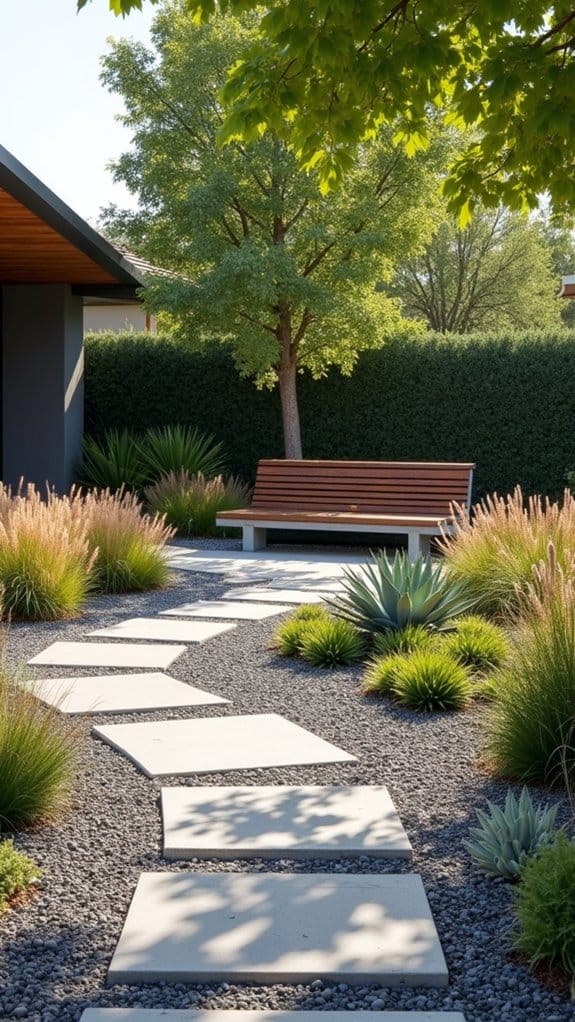 gravel enhances modern landscaping
